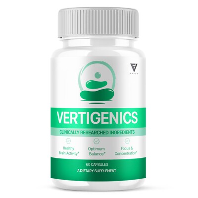 Vertigenics supplement bottle – 60 capsules, clinically researched ingredients
